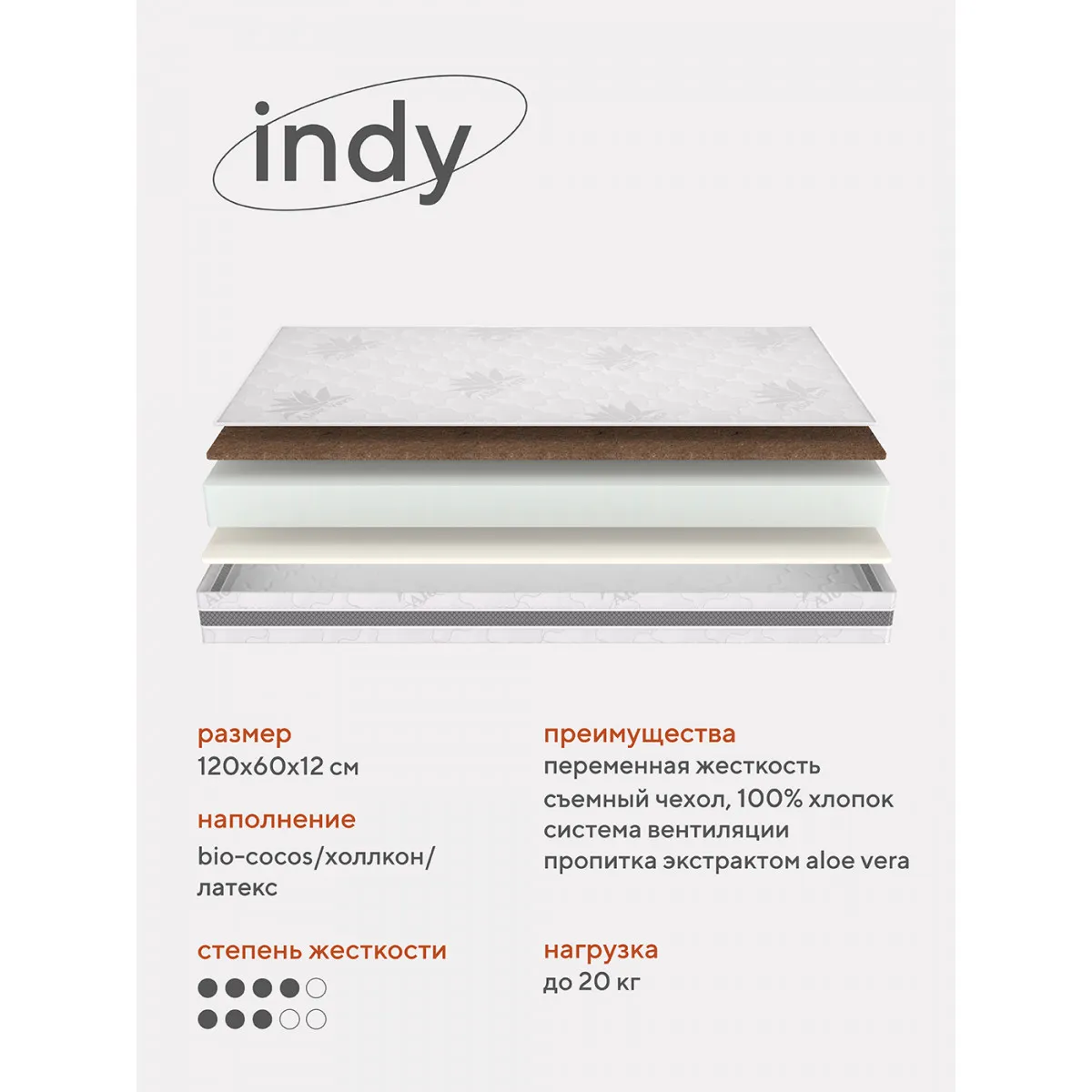 Матрас детский RANT INDY ECO 120х60х12 см 4670078644831-4